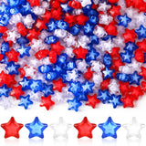 UPINS 300Pcs Red White Blue Star Beads,4th of July Beads for Jewelry Making Patriotic Star Beads Crafts Independent Day Vase Fil