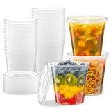 Elegant Disposables 24 OZ - 24 Sets Plastic Deli Food Storage Containers with Airtight Flexible Lids Microwavable, Leak Free, Wa
