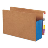 Smead End Tab Pocket, Reinforced StraightCut Tab, 51/4 Expansion, Extra Wide Legal Size, Redrope with Blue Gusset, 10 per Box