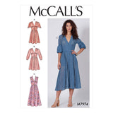 McCalls Patterns McCalls Womens Buttoned Dress, Sizes 614 Sewing Pattern, various, White