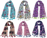 Fusfus WomenS Printed Chiffon Scarves And Stoles, Free Size(Multicolour, Fs2189) Pack Of 6 (Multicolor1)