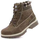 ANJOUFEMME Women's Khaki Winter Hiking Boots - Size 7, Ankle-High, Lace-Up, Water-Resistant, Slip-Resistant, Casual, Fashion, Ou