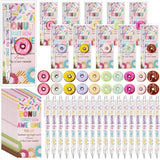 TecUnite 100 Sets Donuts Gifts Bulk Graduation Employee Coworker Appreciation Team Inspirational Donuts Pen Stress Ball Awesome 