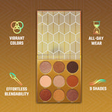 Juvia's Place Palette The Warrior - Warm Golds, Browns & Bronzes, Shades of 9, Warm and Neutral Palette, Pigmented Makeup Palett
