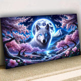 Animal DIY Diamond Paintings,Dream Landscape Wolf,Full Round Diamond Mosaic Art,5d Diamond Embroidery,Diamond Art Kits for Adult