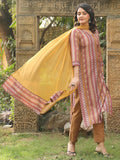 Anni Designer Women'S Rayon Blend Straight Printed Kurta With Pant & Dupatta (Mukesh Multi_S_Multicolor_Small),Multicolour,S,,,