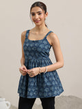 Libas Women'S Cotton Anarkali Kurti (29392O Indigo Indigo L