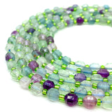 ABCGEMS Mexican Rainbow Green Fluorite Beads (Enhanced Prism Shape That Amplifies The Energy - Allows Energy to be Dispersed in 