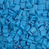 Miyuki Tila Beads - 2 Hole Square Beads, 5x5x1.9 mm, 5 Grams Glass Beads Blue (TL413)