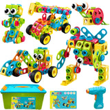 Nxone 195 Pcs Educational Stem Toys For Boys And Girls Ages 3 4 5 6 7 8 9 10 Construction Building Blocks Toy Building Sets Kids Toys Creative Activities Games With Storage Box