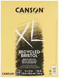 Canson XL Series Recycled Bristol Paper Pad, Dual Sided Smooth and Vellum for Pencil, Marker or Ink, Fold Over, 96 Pound, 9 x 12
