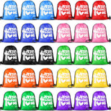 Sunnymove 30 Pcs Jesus Loves Me Drawstring Backpack Bulk Religious Christian Gift Bags Bible Verse Cross Goodie Candy Treat Stri