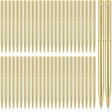Zonon 100 Pieces Metal Slim Ballpoint Pens Bulk Retractable Metallic Black Ink 1 mm Medium Point Smooth Writing Pens for Wedding