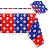 3 Pieces Baseball Tablecloth Baseball Party Decorations Disposable Baseball Table Covers Plastic Baseball Birthday Party Supplie