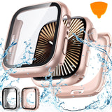 Goton 2-Pack for Apple Watch Series 11/10 Screen Protector Case 42mm, Waterproof PC Bumper with Tempered Glass for iWatch 42 mm,