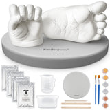 KeaBabies Baby Casting Kit Hands and Feet Mold - 3D Newborn Hand Casting Kit & Stylish Wood Base, Easy DIY Infant Foot Molds 0-9