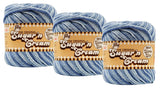 Bulk Buy: Lily Sugar n Cream Super Size 100% Cotton Yarn (3Packs) ~ Ombres, Scents, Stripes, Twists (Faded Denim SS #19181)3