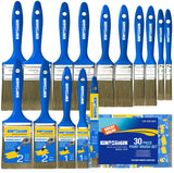 King Origin Versatile Paint Brush Set, 30 Pack, 5 Sizes Paint Brushes (0.5 1 1.5 2 2.5), Small Paint Brushes for Walls, Furnitur