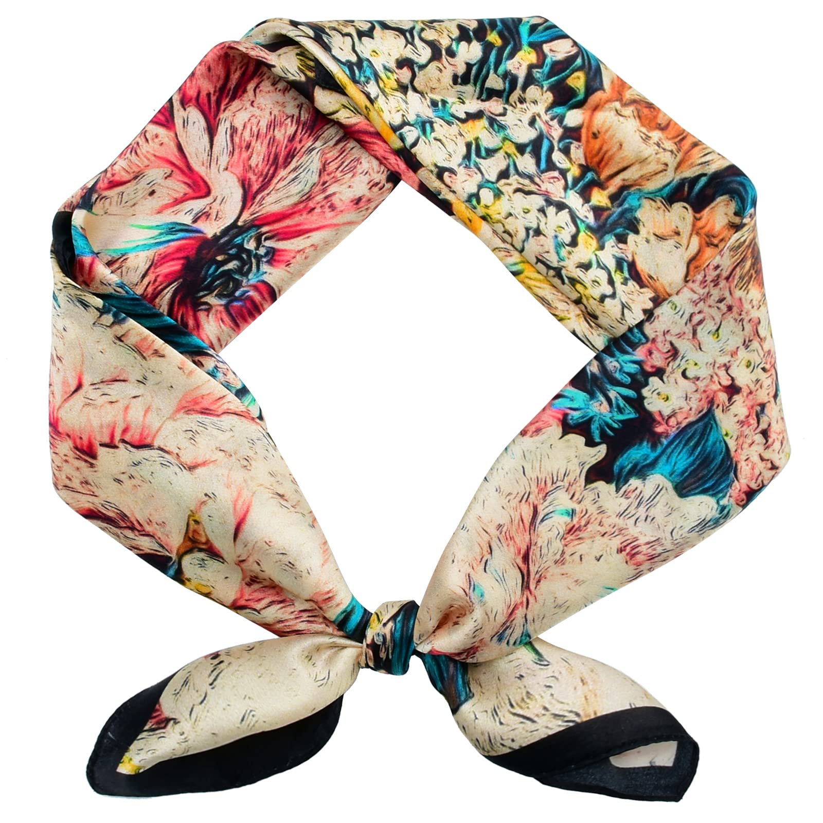 100% Mulberry Silk Neck Scarf For Women - 27 Hair Scarves Satin Head Scarf Bandanas Square Hair Night Sleeping With Gift Packe