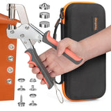 Heavy Duty Snap Fastener Tool with Case, Button Snap Replacement Kit Snap Tool with 80 Sets Metal Snaps Buttons for Fastening/Bo