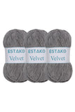 Estako Velvet (3- Skeins Pack) Chenille Blanket amigurumi Yarn for Crocheting and Knitting Super Bulky 3x100 gr (3x132 yds) (114