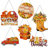 Zonon 6 Pcs Thanksgiving Diamond Art Kits Hanging Sign Decor 5d Fall Diamond Painting for Adults DIY Art Craft Autumn Welcome Si