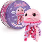 Cookie Box Crochet Kit for Beginners - Gift Set to Make Jellyfish Jenny Amigurumi Plushie - Easy DIY Crochet & Knitting Starter 