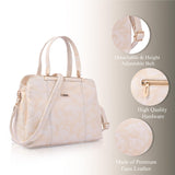 Adisa Two Tone Handbag 3 Compartments Shoulder Bag For Women And Girls With Sling Belt (Ad4084-Cre),Off White,,B0F6WFX7KB
