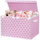 homyfort Toy Box for Girls, Kids - Large Toy Chest Organizers and Storage Boxes with Flip-Top Lid & Divider, Collapsible Contain