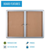 Cork Bulletin Enclosed Cabinet Two Swing Doors