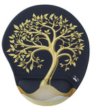 Mr. Pen- Ergonomic Mouse Pad with Wrist Rest, Golden Tree Design, Breathable Fabric with Memory Foam Cushion, Non-Slip Rubber Ba