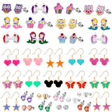 33 Pairs Stainless Steel Cartoon Earrings for Girls - Hypoallergenic Colorful Stud Earing Set, Mix & Match Cute Earring for Teen