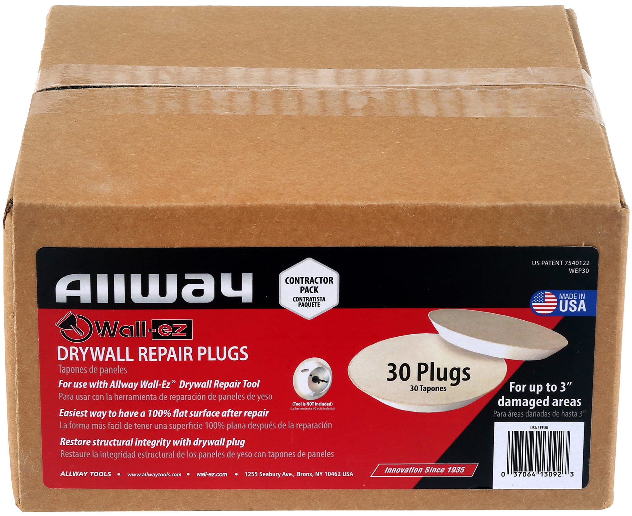 ALLWAY WEP30 Wall-EZ Drywall Repair Plugs, 30 Pack