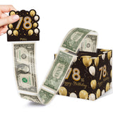 Birthday Money Box for Cash Gift with Pull Out, Cute 78th Birthday Gifts for Women Men, Black Gold Birthday Decor for 78th Birth