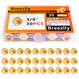 Breezliy 30PCS 3/8-Inch Brass Compression Cap Stop Valve Cap,Brass Compression Fitting
