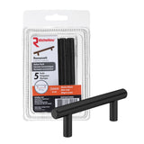 Richelieu Hardware D5P20576900 (5-Pack) Center-to-Center Roosevelt Collection 3-inch (76 mm) Center-to-Center Matte Black Modern