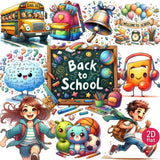 A Pack of Retro Student BacktoSchool Diary Stickers for Decorating Scrapbooks, Journals, and Photo Albums
