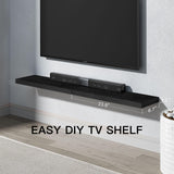 AMADA HOMEFURNISHING Floating Shelves Wall Mounted, 24 x 7 Inch Wall Shelves for Bathroom, Bedroom, Living Room, Black Shelves S