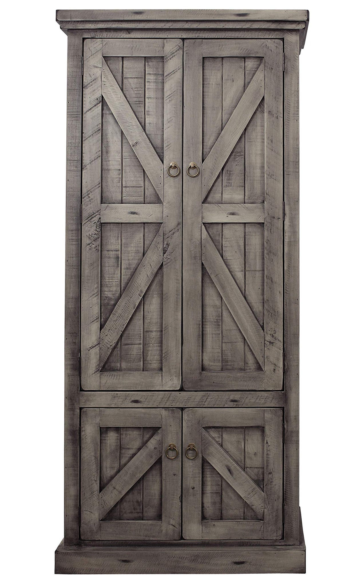 American Heartland Mfg. Double Door Pantry, Rustic Barnwood
