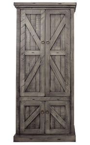 American Heartland Mfg. Double Door Pantry, Rustic Barnwood