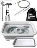 CPAP Cleaning Kit for CPAP Hose and Mask for CPAP Hanger with Brush and Collapsible Wash Basin Bucket Tub - Essential Care Kit f