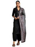 Libas Women's Silk Blend Kurta Set (39064_Black