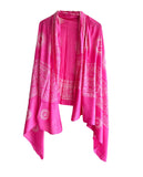 India Scarves Rayon Sarong With Om And HandStamped Motifs (Pink Color)
