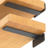 Starunder 8 Pack Floating Shelf Brackets, 4 Inch Heavy Duty Industrial Shelf Bracket, Black Metal L Brackets for Shelves Support