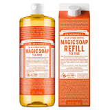 Dr. Bronner's Pure-Castile Magic Soap Liquid- Made with Regenerative Organic Certified Oils- For Body, Face, Hair, Dishes, Laund