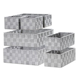 Posprica Small Baskets for Organizing(7 Set) Woven Storage for Shelves, Bathroom, Decorative Closet Organizer, Dresser Bins, She