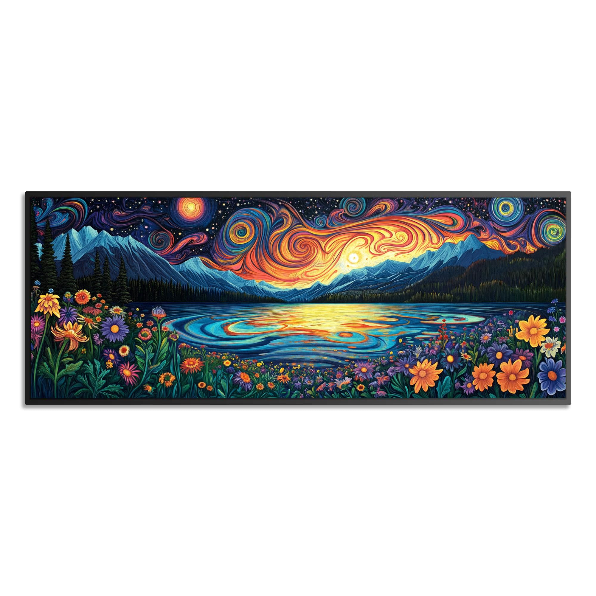 Wergund 5D DIY Large Diamond Art Kits for Adults Lake, Large Size Diamond Art Flower Scenery, Full Drill Crystal Rhinestone Embr