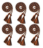 UIALECG 6 Pieces Graduation Cords,Black and Orange Honor Cords,68 Inch