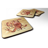 Caroline'S Treasures 8154Fc Crab Foam Coasters (Set Of 4), 3.5 H X 3.5 W, Multicolor