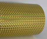 Roll of Prism Sign Vinyl, Holographic 1/4'' Mosaic, Self-Adhesive (24 inch x 10 feet, Gold)